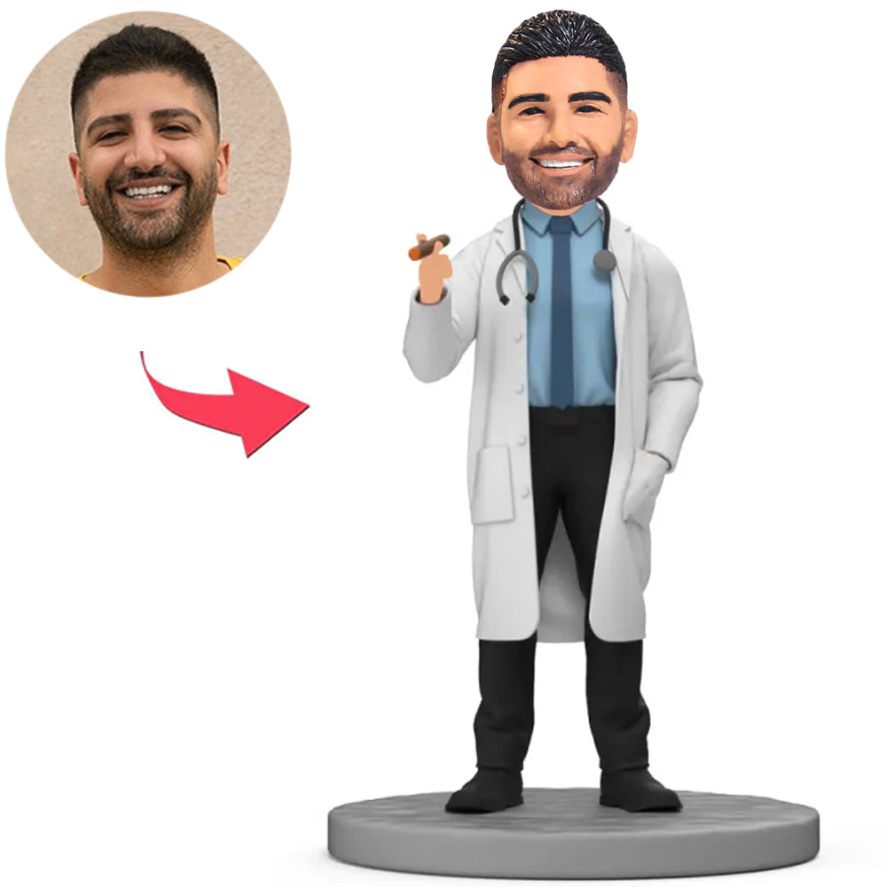 Doctor Holding Cigar Custom Bobbleheads