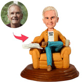Father's Day Gifts Best Dad Reading The Newspaper Custom Bobbleheads With Engraved Text