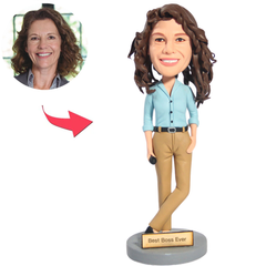 Female Boss with Microphone Custom Bobbleheads