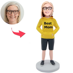 Best Mom in Yellow Clothes Custom Bobbleheads