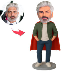 Man in Green Jacket And Cape Custom Bobbleheads
