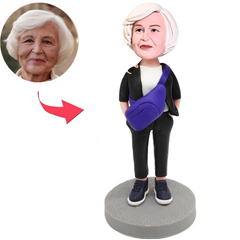 Cool Mom with Chest Bag Custom Bobbleheads