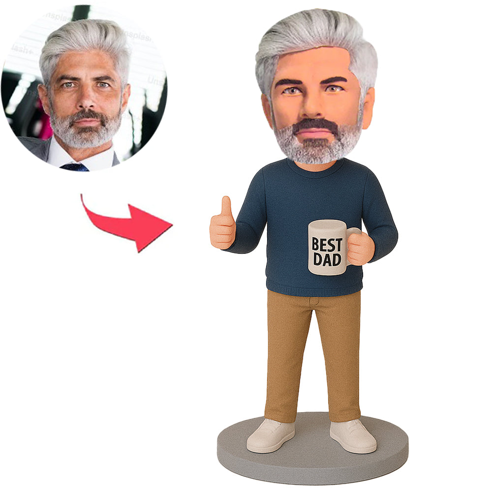 Casual Best Dad Thumbs Up Custom Bobbleheads