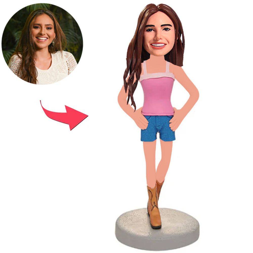 Pink Casual Clothes Women Custom Bobbleheads