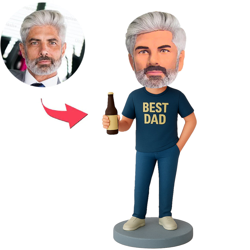 Best Dad with Beer Bottle Custom Bobbleheads