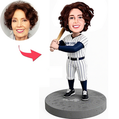 NY Fan Female Baseball Player Custom Bobbleheads