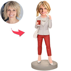 Fashion Mom with Cup Custom Bobbleheads