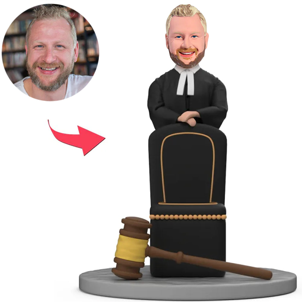 Judge with Judge Chair And Hammer Custom Bobbleheads