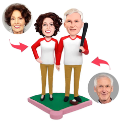 Baseball Old Couple Custom Bobbleheads