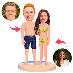 Hawaii Beach Couple Custom Bobblehead