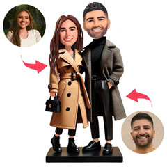 Woman Carrying Bag Couple Custom Bobbleheads