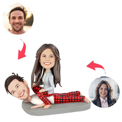Lady Riding Man Humorous Couple Custom Bobbleheads