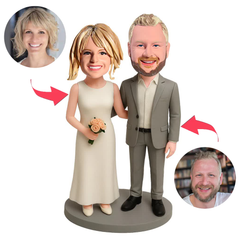 Wedding Couple with Flower Custom Bobbleheads