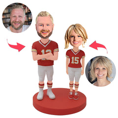 Kansas City Chiefs Couple Custom Bobbleheads