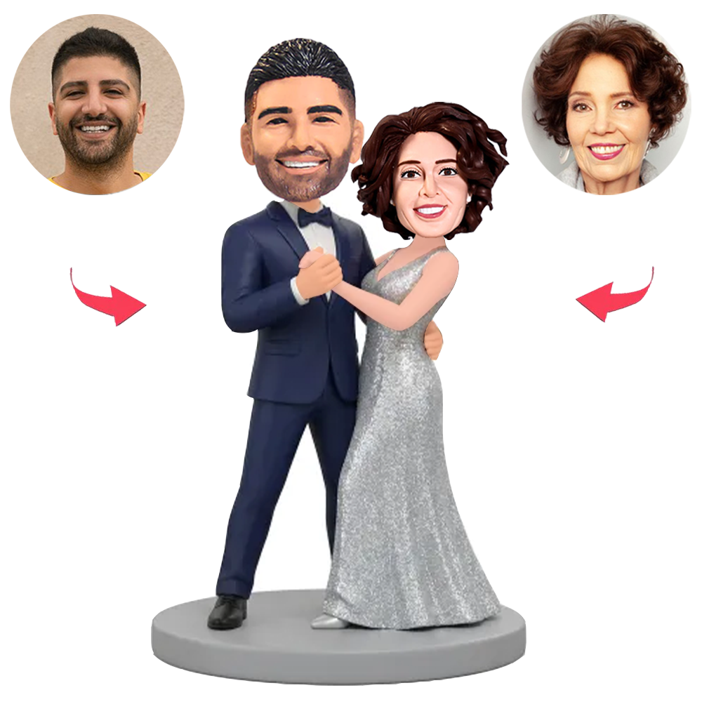 Elegant couple dancing Custom Bobbleheads