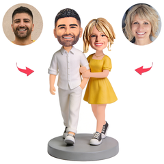 Couples Taking A Leisurely Walk Custom Bobbleheads