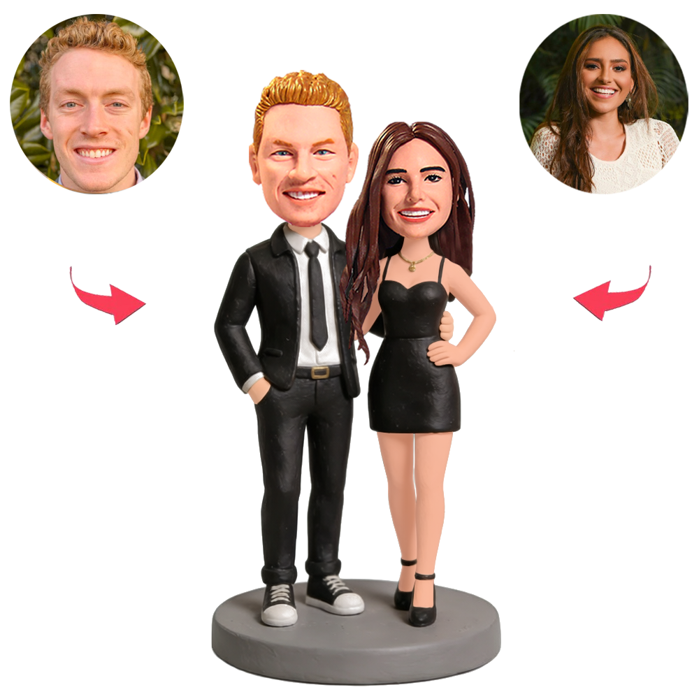 Business-Like Yet Stylish Couple Custom Bobbleheads