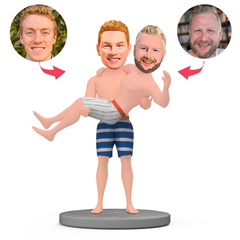 Beach Couple Princess Carry Custom Bobbleheads