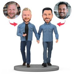 Couple Blue Set Custom Bobbleheads