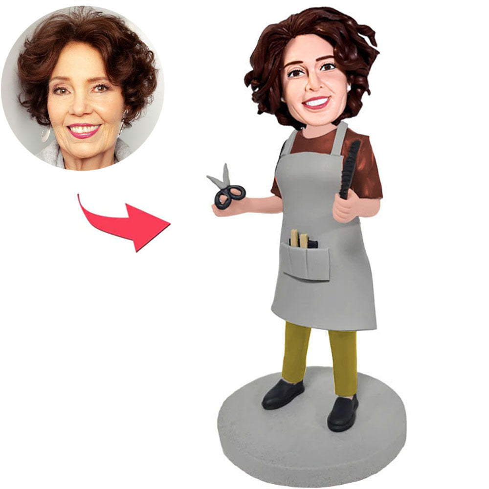 Female Barber Custom Bobbleheads