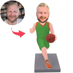 Green Suit Basketball Player Custom Bobbleheads