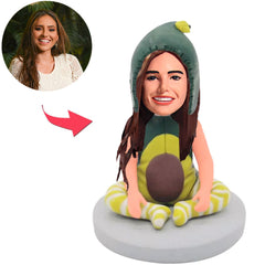 Man Sitting on Toilet Playing Computer Custom Bobbleheads