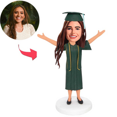 Free Yourself Graduation Girl Custom Bobbleheads with Graduation Hat
