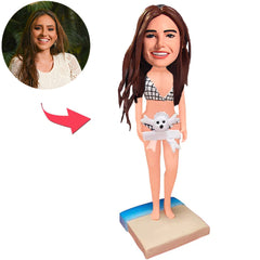 Sexy Busty Man Lying Down Wearing Skirt Custom Bobbleheads