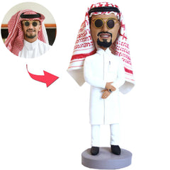 Business Man Middle East Rich Man Wearing Headscarf Custom Bobbleheads