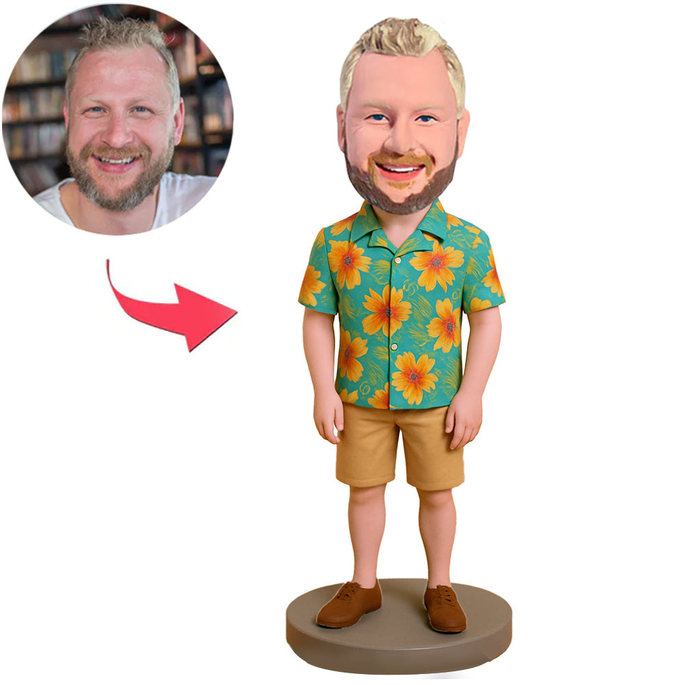 Man in Floral Shirt Custom Bobbleheads