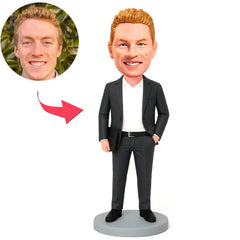 Businessman Holding Black Briefcase Custom Bobbleheads