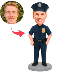 Policeman in Dark Blue Uniform Custom Bobbleheads