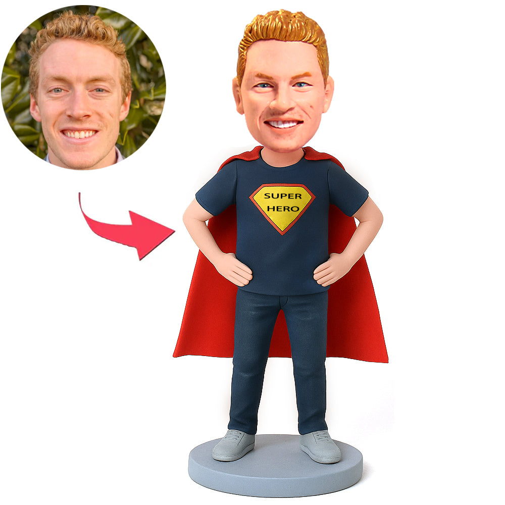 Superhero Superman with Cape Custom Bobbleheads