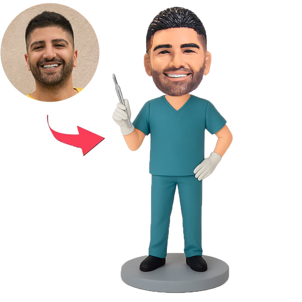 Doctor Holding Scalpel Custom Bobbleheads
