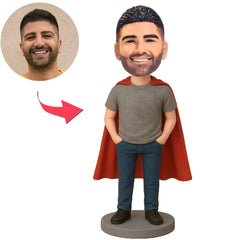 Casual Man with Hands in Pockets Custom Bobbleheads