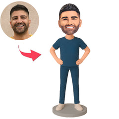 Casual Man Hands on Hips Custom Bobbleheads