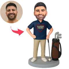 Superhero Golf Player Custom Bobbleheads