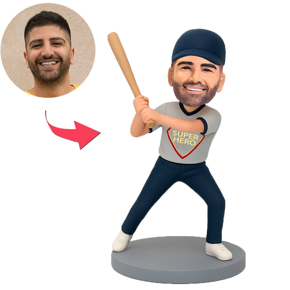 Superhero Baseball Player Custom Bobblehead