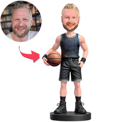 Man in Black Basketball Jersey Custom Bobbleheads