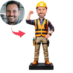 Engineer with Fist Raised Custom Bobbleheads