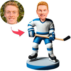 Male Hockey Enthusiast Custom Bobbleheads