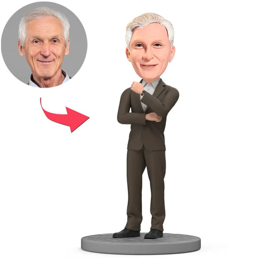 Businessman Wearing a Watch Custom Bobbleheads
