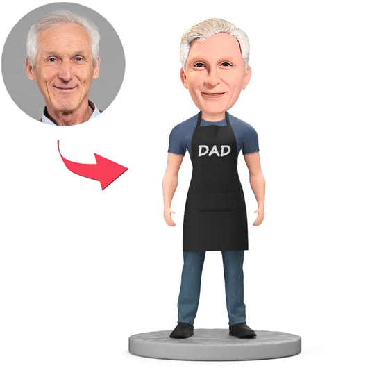 Dad in Black Apron Custom Bobbleheads