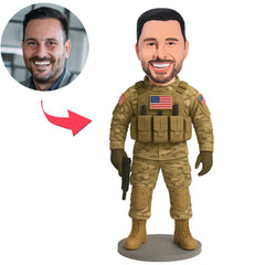 American Soldier with Submachine Gun Custom Bobbleheads