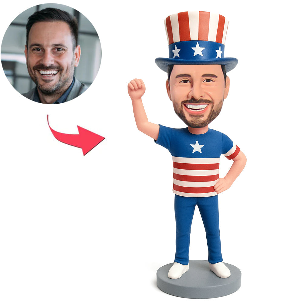 American Man with Fist Raised Custom Bobbleheads