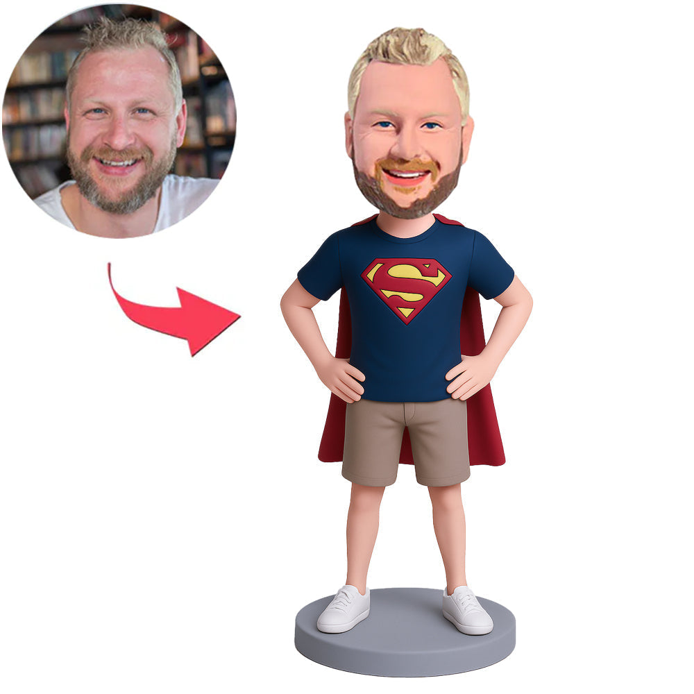 Super Casual Man with Hands on Hips Custom Bobbleheads