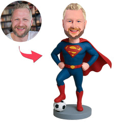 Superman Playing Football Custom Bobbleheads