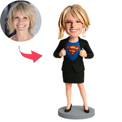 Superhero Businesswoman Custom Bobbleheads
