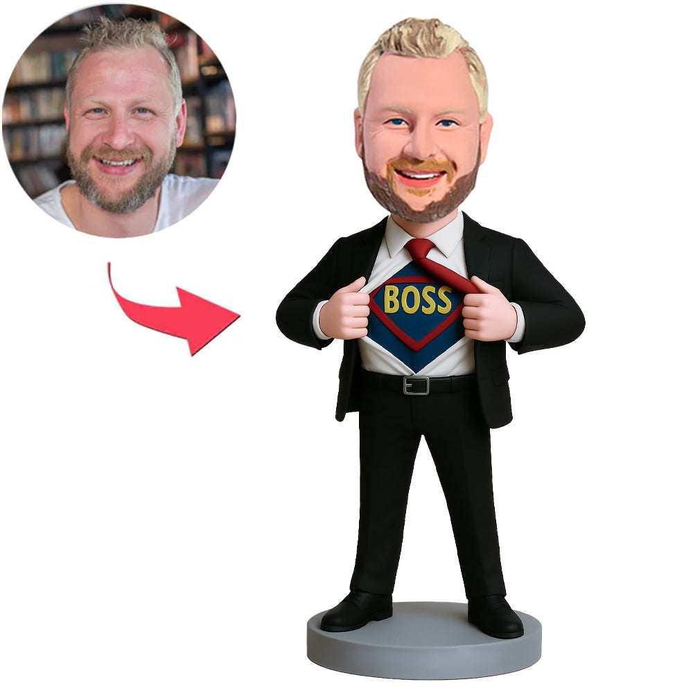 Super Boss in Black Suit Custom Bobbleheads