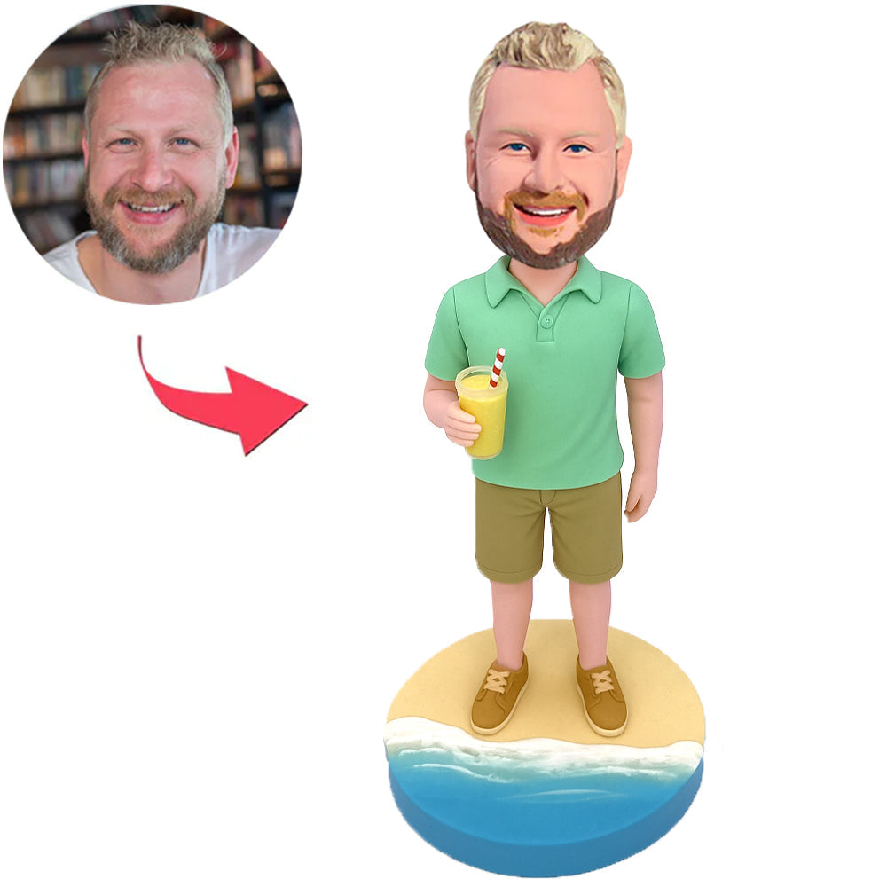 Man Holding Cold Drink Custom Bobbleheads